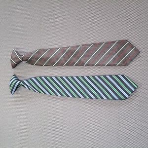 Boys Polyester Stripe Clip On Tie Lot